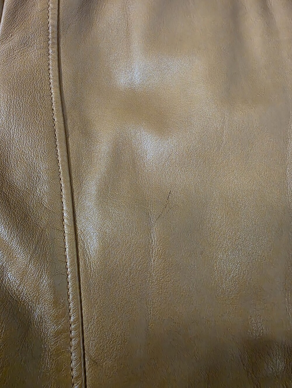 Spanish Genuine Sheep Leather Double Zip Moto Biker Jacket Brown - Picture 9 of 14